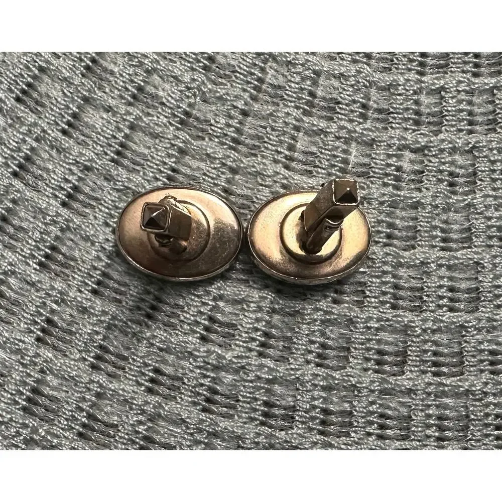 EUC Vintage Freemason Masonic Cufflinks Pair Gold Tone Red Enamel